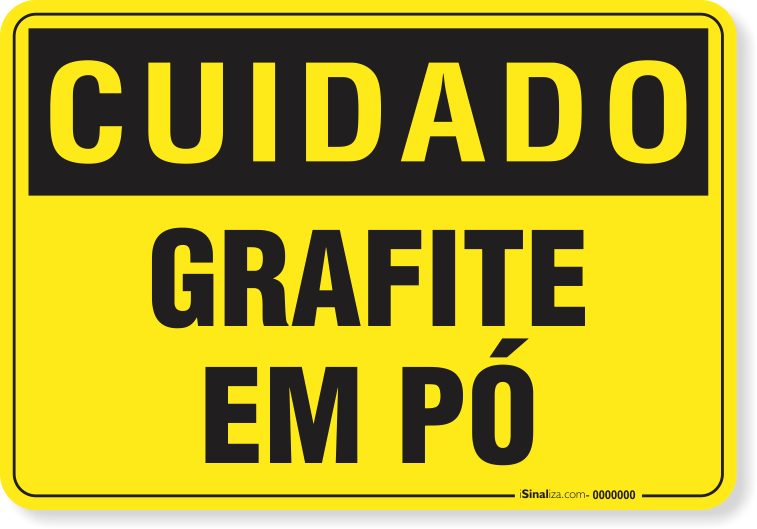 Placa Cuidado  Grafite Em Pó
