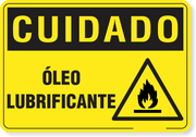 Placa Cuidado  Óleo Lubrificante