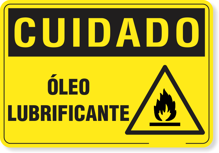 Placa Cuidado  Óleo Lubrificante