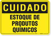 Placa Cuidado  Estoque De Produtos Químicos
