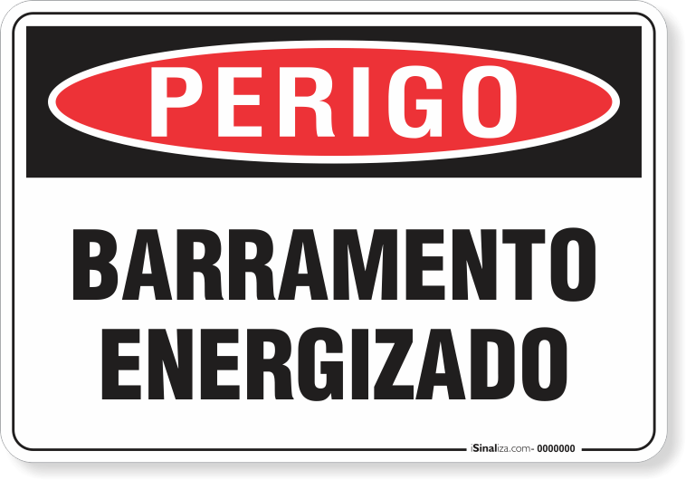 Placa Perigo Barramento Energizado