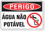 Placa Perigo Água Não Potável