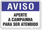 Placa Aviso  Aperte A Campainha Para Ser Atendido