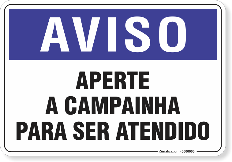 Placa Aviso  Aperte A Campainha Para Ser Atendido