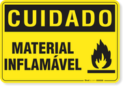 Placa Cuidado  Material Inflamável