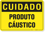Placa Cuidado  Produto Cáustico