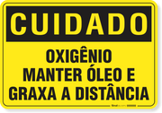 Placa Cuidado  Oxigênio Manter Óleo E Graxa A Distância