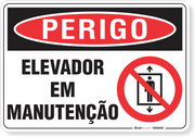 Placa Perigo Elevador Em Manutenção
