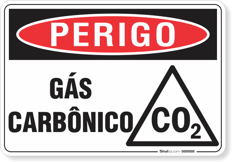 Placa Perigo Gás Carbônico