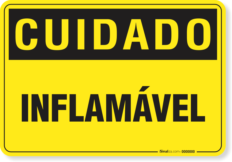 Placa Cuidado  Inflamável