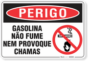 Placa Perigo Gasolina Não Fume Nem Provoque Chamas