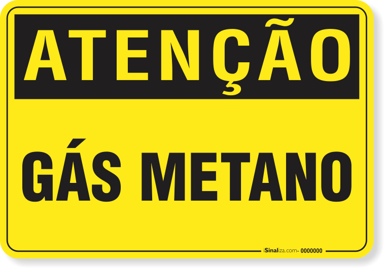 Placa Atenção Gás Metano