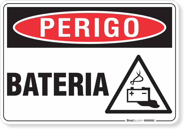 Placa Perigo Bateria