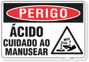 Placa Perigo Ácido Cuidado Ao Manusear