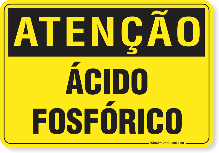 Placa Atenção Ácido Fosfórico