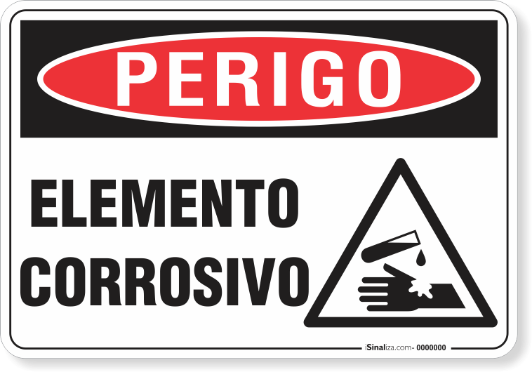 Placa Perigo Elemento Corrosivo
