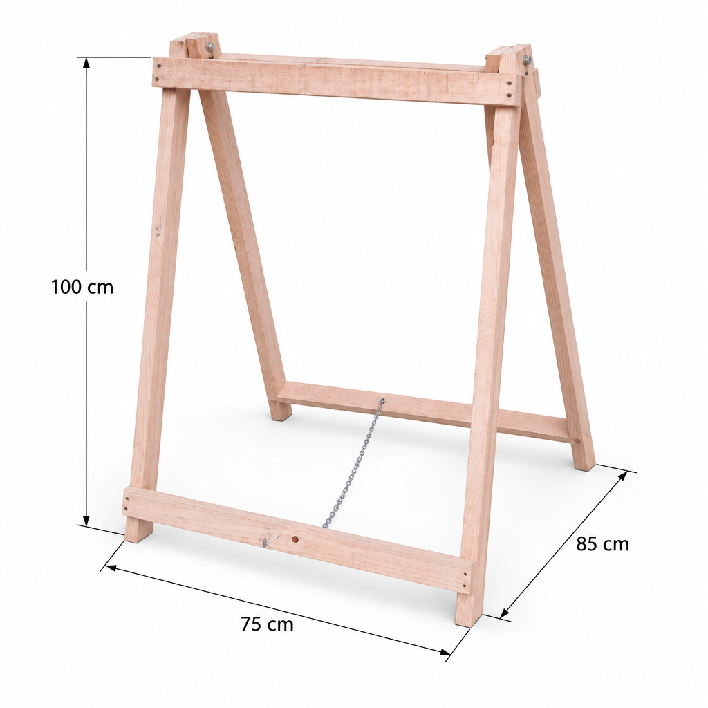 Cavalete de Pinus para Placas de Obras 75x100 cm