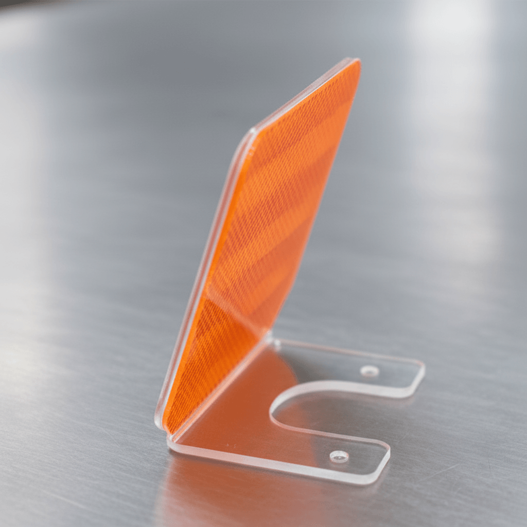 Delineador Sinalizador Refletivo para Defensa Metálica - Policarbonato 2mm