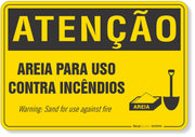 Placa de Atenção - Areia para Uso Contra Incêndios
