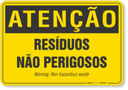 Placa de Atenção - Resíduos Não Perigosos