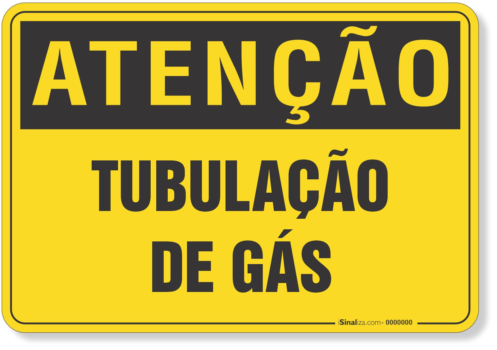 Placa de Atenção - Tubulação de Gás
