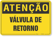 Placa de Atenção - Válvula de Retorno