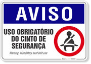 Placa Aviso Uso Obrigatório Do Cinto De Segurança