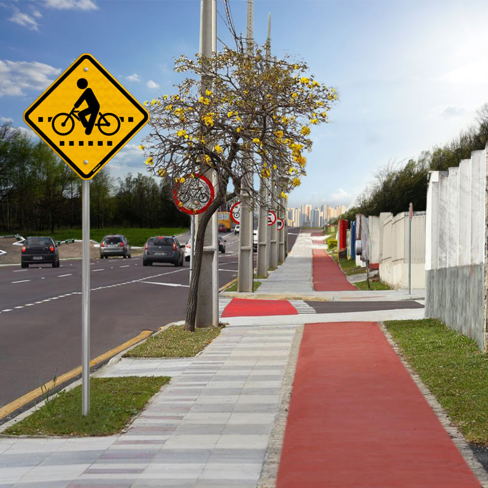 Placa Passagem Sinalizada de Ciclistas (A-30b)