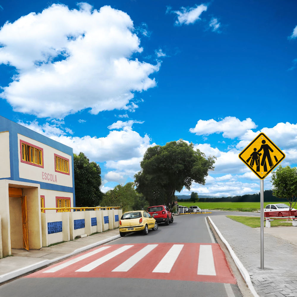 Placa Passagem Sinalizada de Escolares (A-33b)