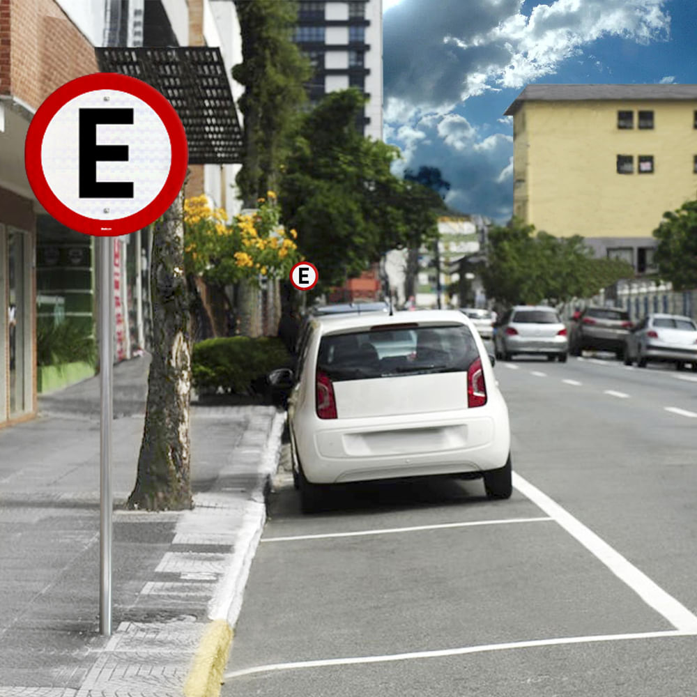 Placa Estacionamento Regulamentado (R-6b)