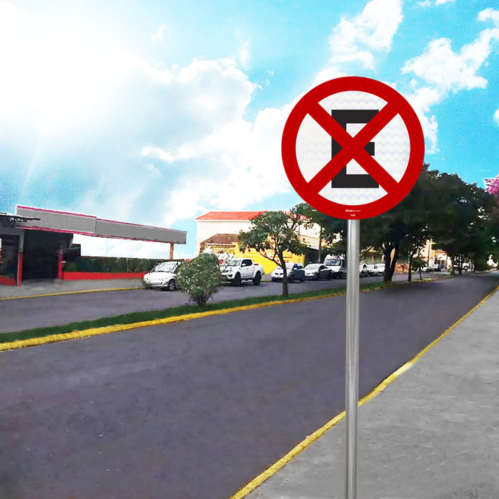Placa Proibido Parar e Estacionar (R-6c)