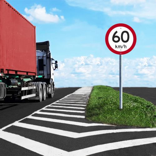 Placa Velocidade Máxima Permitida 60 km/h (R-19)