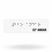 Sinalização Tátil "22º Andar" para Corrimão em Adesivo Refletivo com Braille 10x3 cm