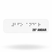 Sinalização Tátil "26º Andar" para Corrimão em Adesivo Refletivo com Braille 10x3 cm
