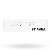 Sinalização Tátil "29º Andar" para Corrimão em Adesivo Refletivo com Braille 10x3 cm