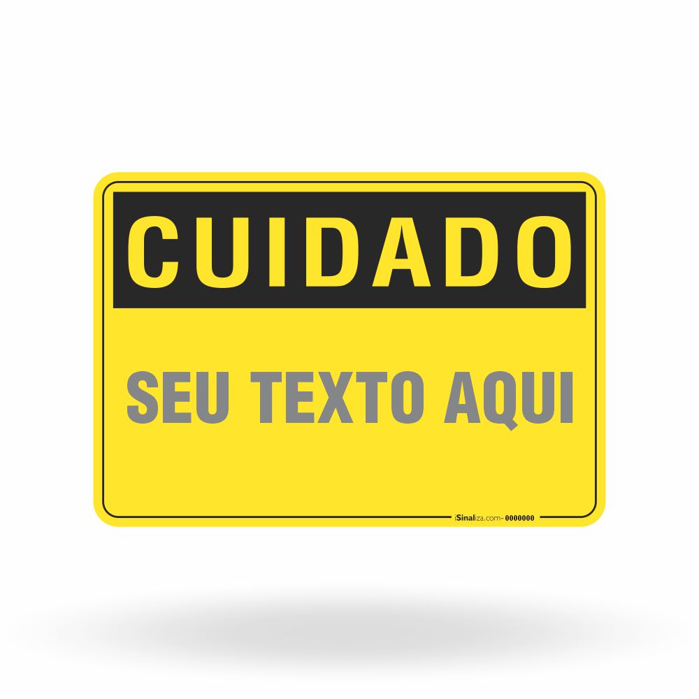 Placa Cuidado Personalizada - Atenção Redobrada Sob Medida