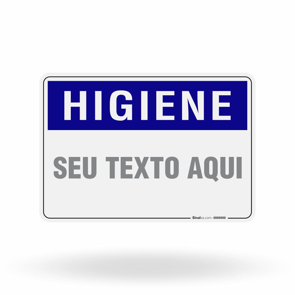 Placa Higiene Personalizada - Saúde e Ordem Sob Medida