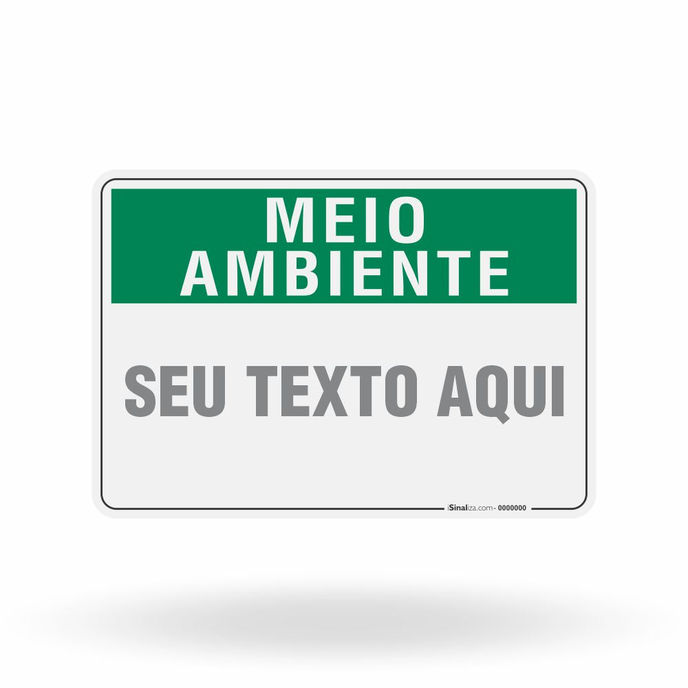 Placa Meio Ambiente Personalizada - Sustentabilidade Sob Medida