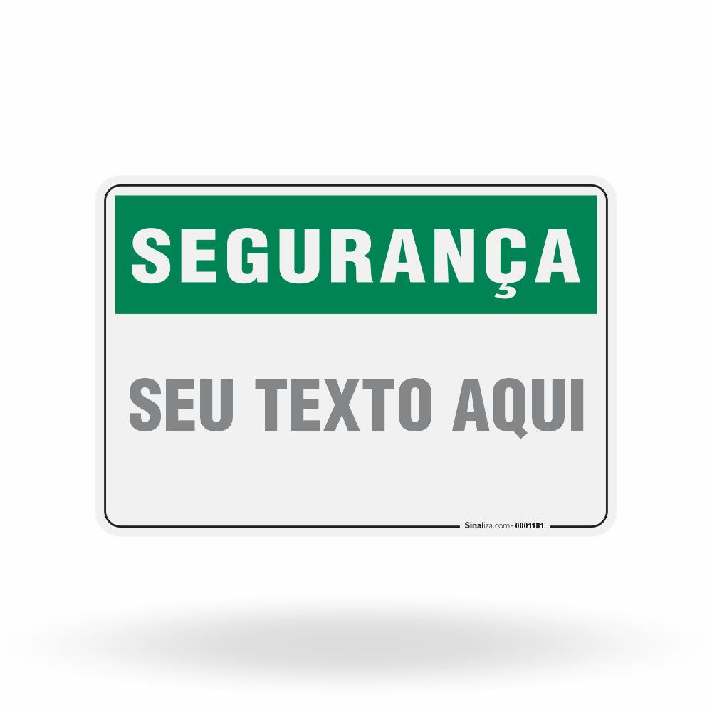Placa Segurança Personalizada - Proteção Total e Customizada
