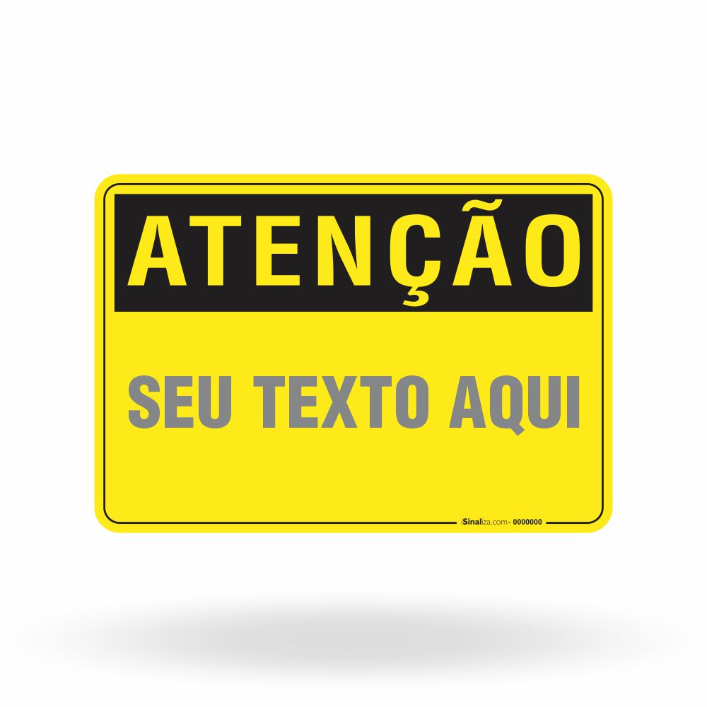 Placa Atenção Personalizada - Sua Mensagem com Máximo Alerta