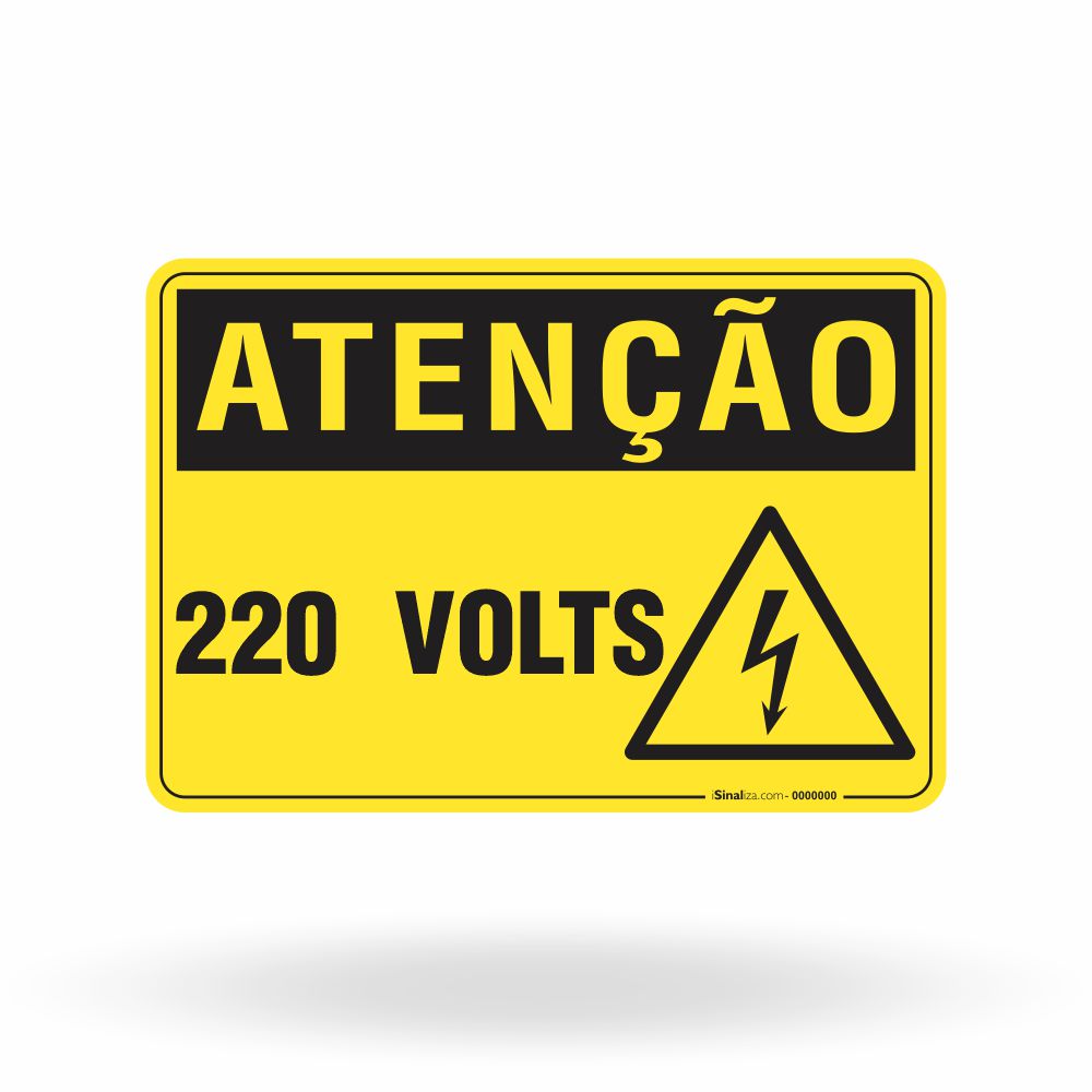 Placa Atenção - 220 Volts