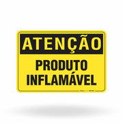 Placa Atenção - Produto Inflámavel