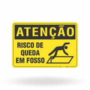 Placa Atenção - Risco de Queda em Fosso