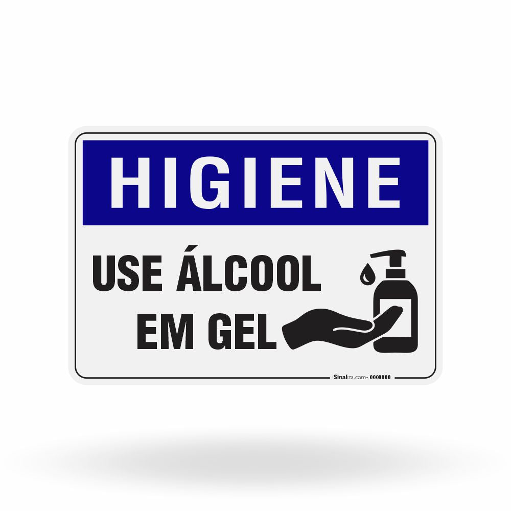 Placa Higiene - Use Álcool em Gel