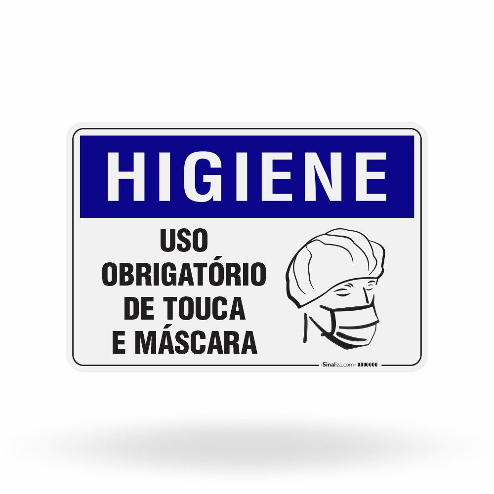 Placa Higiene - Uso Obrigatório de Touca e Máscara