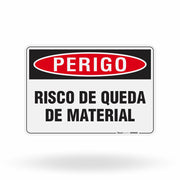 Placa Perigo - Risco de Queda de Material