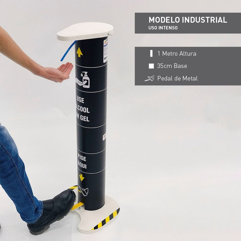 Totem Álcool Gel 3 Litros Compacto Modelo Industrial