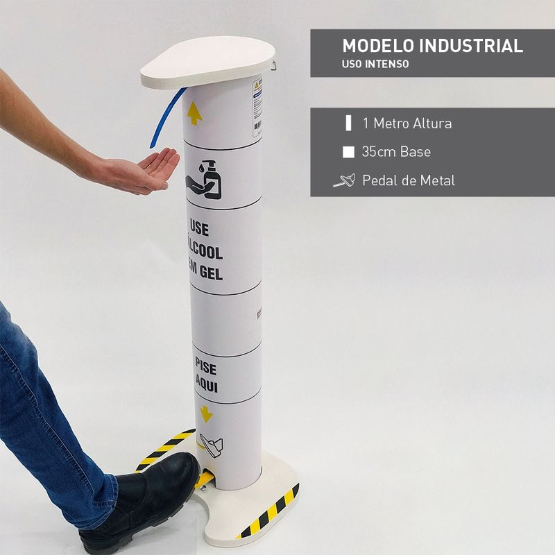 Totem Álcool Gel 3 Litros Compacto Modelo Industrial