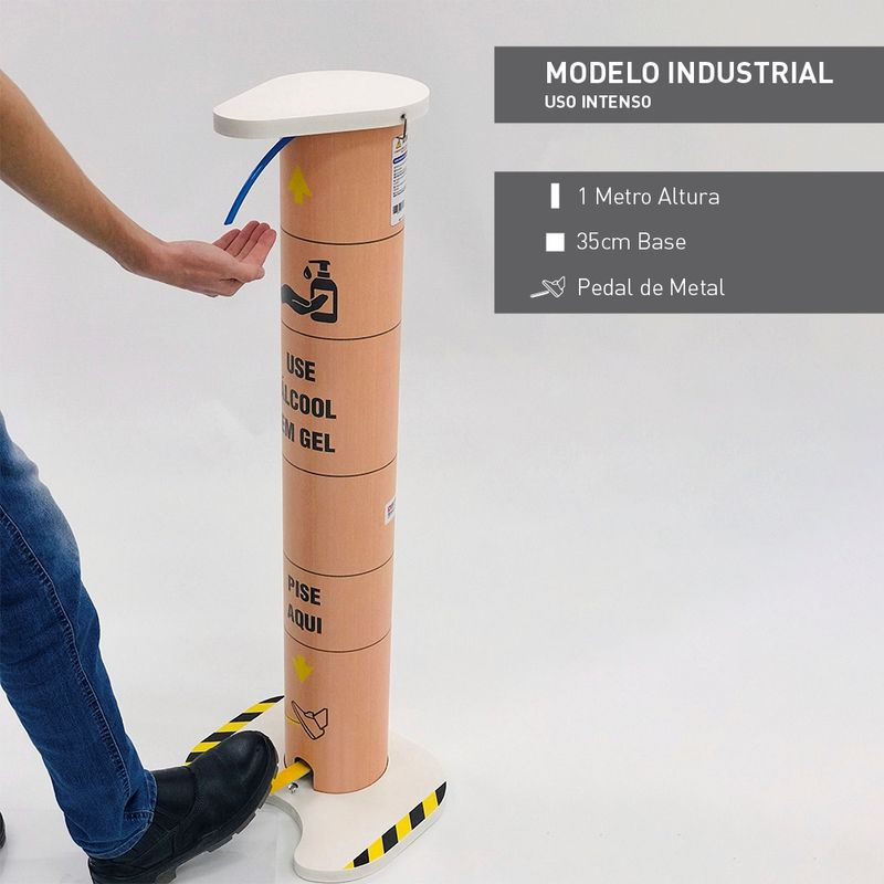 Totem Álcool Gel 3 Litros Compacto Modelo Industrial