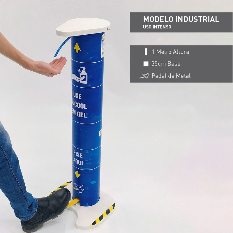Totem Álcool Gel 3 Litros Compacto Modelo Industrial